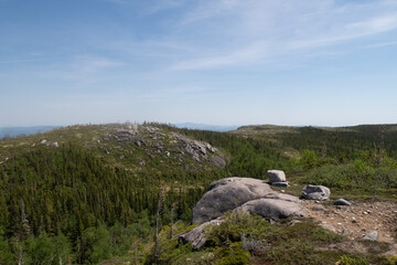 Fototapeta premium Beautiful landscape in the Grands-Jardins national park, in Quebec (Canada)