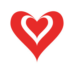 heart inside heart flat style icon design of love passion and romantic theme Vector illustration