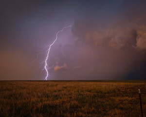 Obraz na płótnie Canvas Lightning Strikes on the Great Plains 