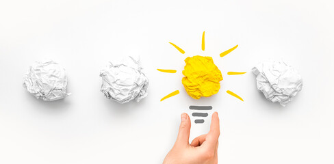 Creative new idea. Innovation, brainstorming, solution concepts.