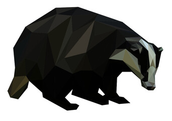 low poly badger vector illustration © Stephen