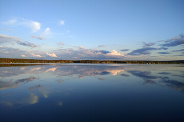 Obraz premium Pechenihy Reservoir near Verkhniy Saltiv village in Kharkov oblast, Eastern Ukraine. It was built to supply water to the city of Kharkiv.