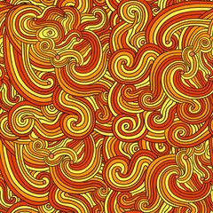 Fototapeta na wymiar Colorful seamless pattern with curly doodle lines. Vector illustration.