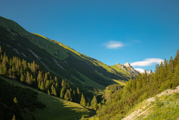 mountain landscape in the summer.Hahntennjoch 2020.