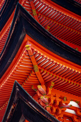 Fototapeta na wymiar Japanese Pagoda timber beam support structure