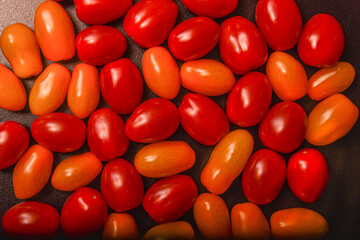 
composition with colorful cherry tomatoes