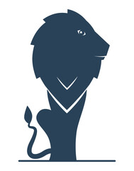 The dark blue zodiac sign Leo depicting Lion. Illustration of an astrology sign. Vector icon