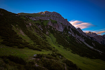 Naklejka premium mountain landscape in the morning.hahntennjoch 2020.