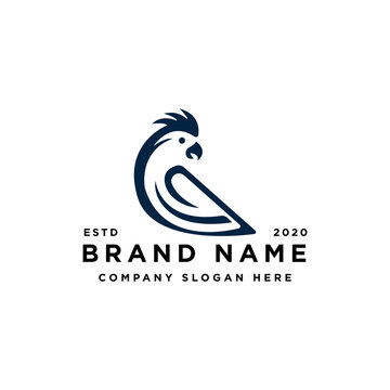 parrot animal logo design vector inspiration