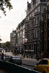 Fototapeta na wymiar street view of London in autumn