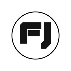 FJ Letter Logo Design With Simple style