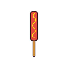 corn dog line and fill style icon vector design