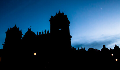 Fototapeta premium Silueta de la plaza de Armas Cusco Perú