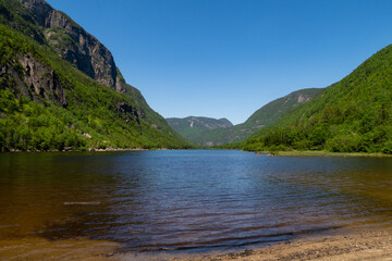 Beautiful view of the Malbaie river, in the Hautes-gorges-de-la-rivière-Malbaie national park, Canada