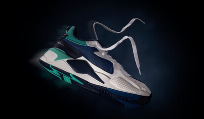 Sport Shoes Black Background 