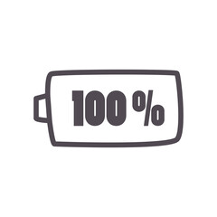 full battery line style icon vector design