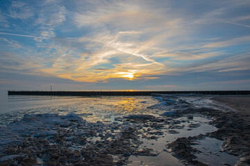 Winter sunrise with clouds