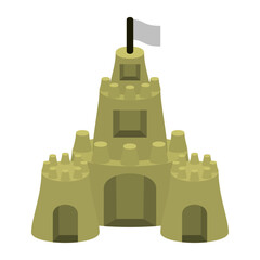Ilkustration vector of sand castle in the beach