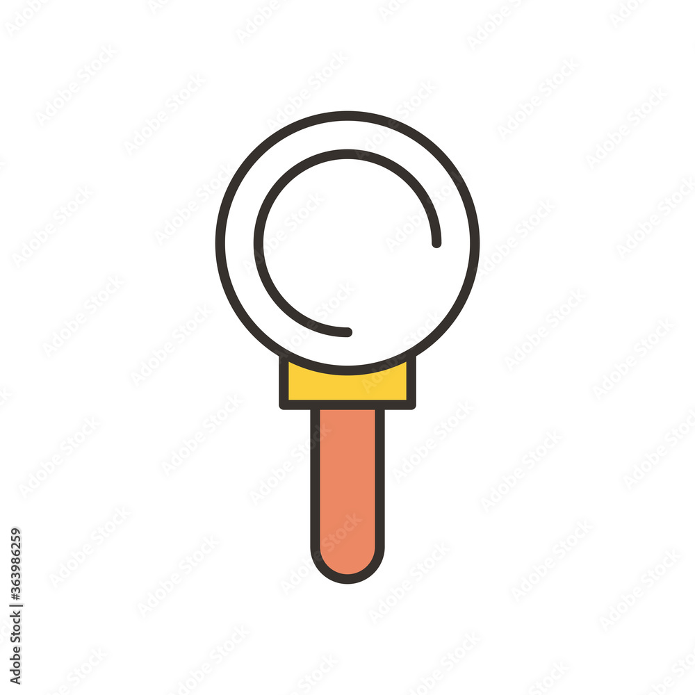 Poster lupe line and fill style icon vector design