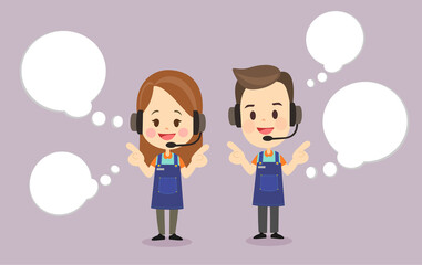 Cartoon Online customer service  vector