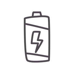 battery with thunder line style icon vector design