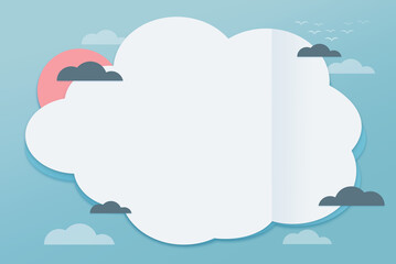 idea cloud paper cut simple background