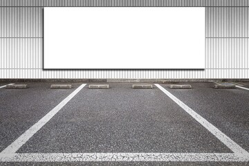 Blank billboard Attached to the public parking outside of the building