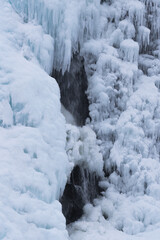 Iced waterfals from Trollstigen which it is Norway’s most visited tourist road