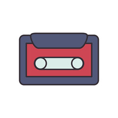 cassette line and fill style icon vector design