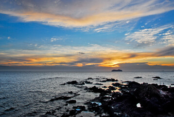 Obraz premium Sunset at La Rambla, Montevideo