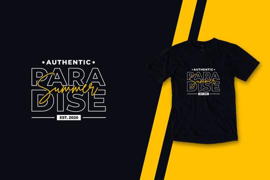Summer paradise modern inspirational typography quotes black t shirt design