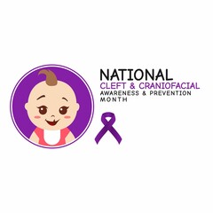 National Cleft and Craniofacial Awareness and Prevention Month Vector Illustration