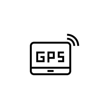 recommend clip art: GPS Standalone - global positioning system icon in black line style icon, style isolated on white background