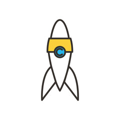rocket line and fill style icon vector design
