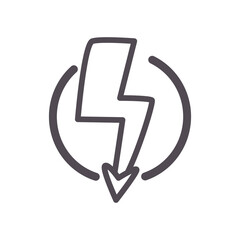 energy thunder arrow line style icon vector design