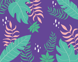 Fototapeta na wymiar tropical leaves texture exotic branch foliage background