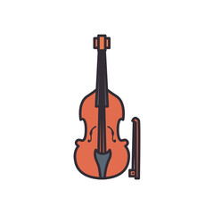 Obraz na płótnie Canvas cello instrument line and fill style icon vector design