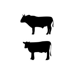 Cattle Angus Cow silhouette livestock farm logo design