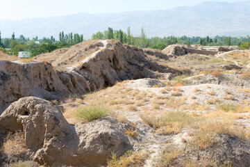 Remains of Ancient Panjakent. a famous Historic site in Panjakent, Tajikistan.