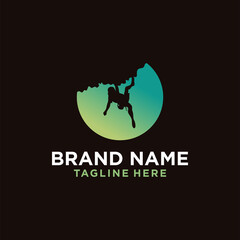 Modern Mountain And Rock Climbing Logo Badge Illustration