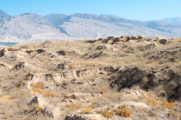 Remains of Ancient Panjakent. a famous Historic site in Panjakent, Tajikistan.