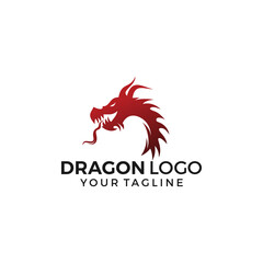 Obraz premium Dragon Logo Design Vector Illustration