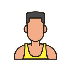 Player avatar of basketball line and fill style icon vector design