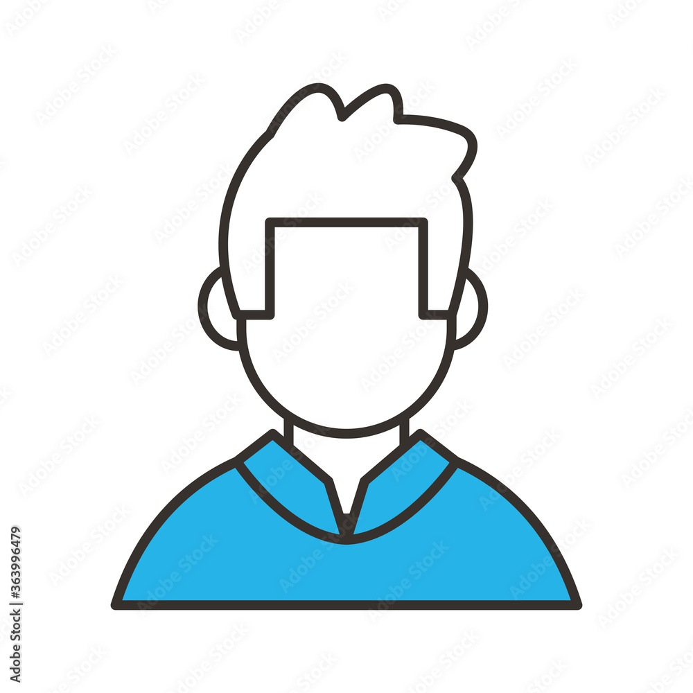 Poster avatar man line and fill style icon vector design