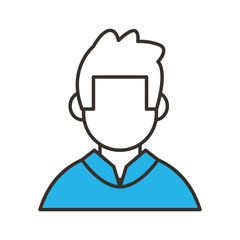 avatar man line and fill style icon vector design