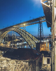 The Luis I Bridge seen from Guindais Stairs, Porto, Portugal