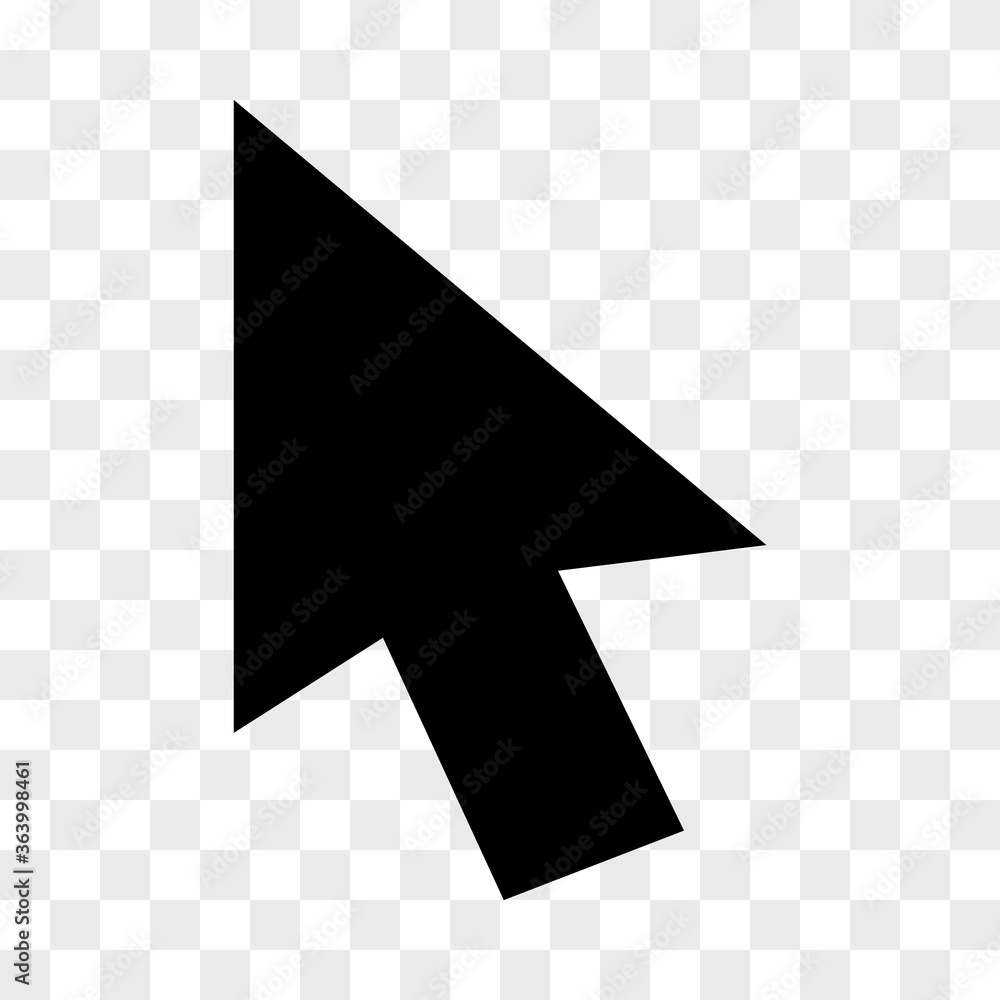 Poster arrow pointer internet mouse cursor icon in checkerboard bg v1. internet flat icon symbol for applic