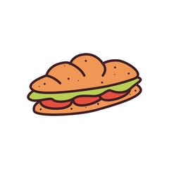sandwich line and fill style icon vector design