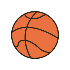 ball of basketball line and fill style icon vector design