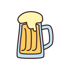 beer glass line and fill style icon vector design
